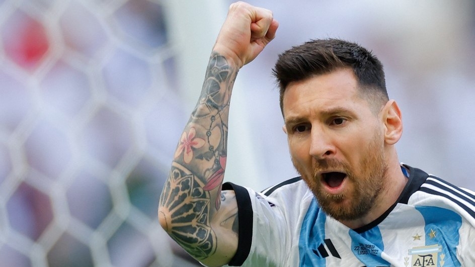 In this file photo taken on 22 November 2022, Lionel Messi celebrates after scoring a goal which was disallowed for an offside during the Qatar 2022 World Cup Group C football match between Argentina and Saudi Arabia at the Lusail Stadium in Lusail, north of Doha. Argentine superstar Lionel Messi will play in Saudi Arabia next season under a "huge" deal, a source with knowledge of the negotiations told AFP on May 9, 2023 (AFP)