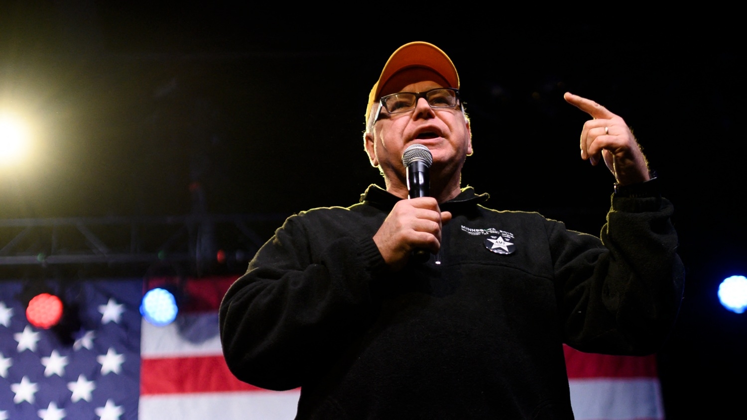 Minnesota Governor Tim Walz introduces Democratic presidential candidate Senator Amy Klobuchar during a campaign rally at First Avenue on 17 January 2020 in Minneapolis, Minnesota.