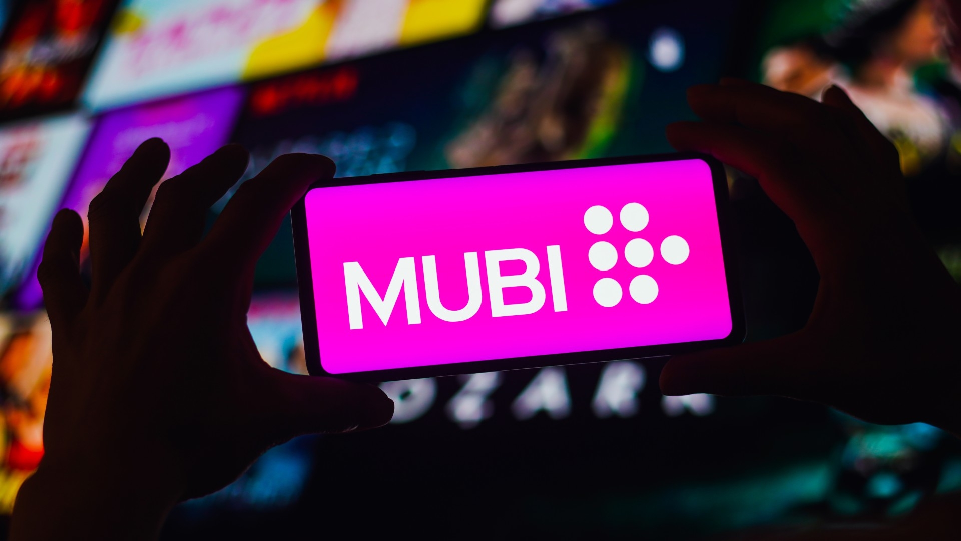 The Mubi logo is displayed on a smartphone screen (Rafael Henrique/SOPA Images/Sipa USA/Reuters)