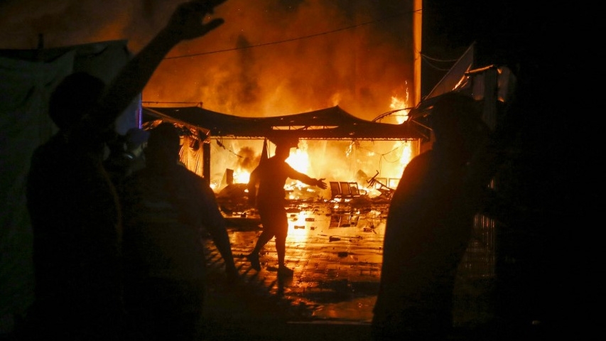 The site of an Israeli strike on Gaza’s al-Aqsa Hospital is pictured on 14 October 2024 (Unrwa/AFP)