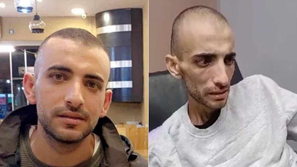 Images of Farouk al-Khatib before and after his incarceration have gone viral on social media (Courtesy of family)