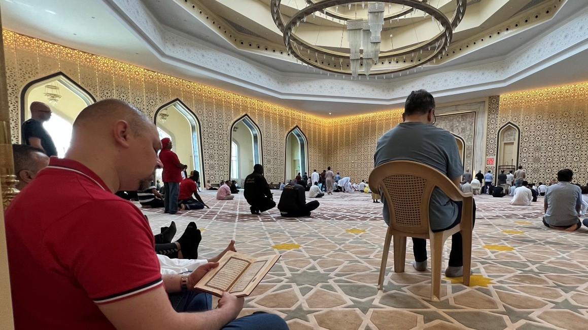 Friday Prayers at a mosque in Doha, Qatar on 25 November 2022 Muslims in Doha attend their local mosque for Friday Prayers on the same day World Cup hosts Qatar play Senegal.