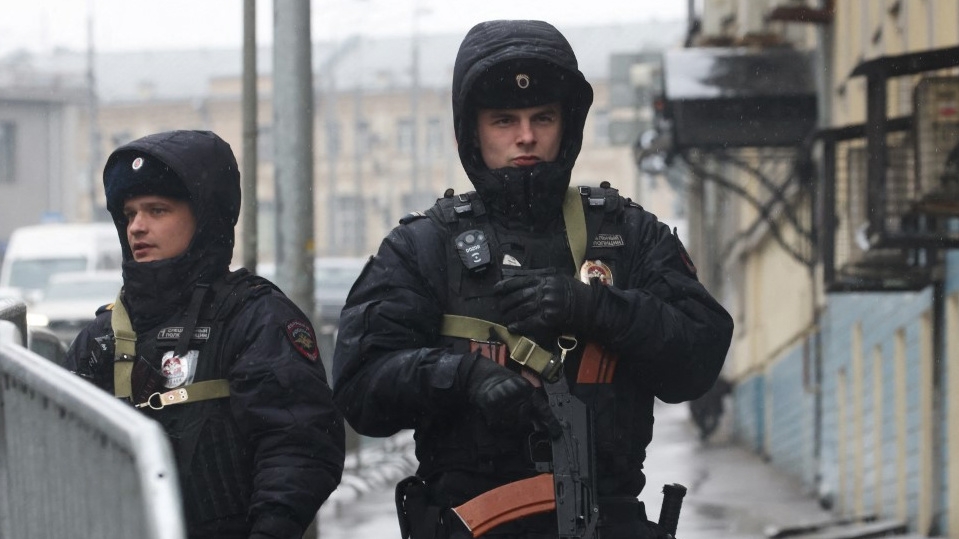 Russian police are pictured in Moscow on 24 March 2024 (Tatyana Makeyeva/AFP)