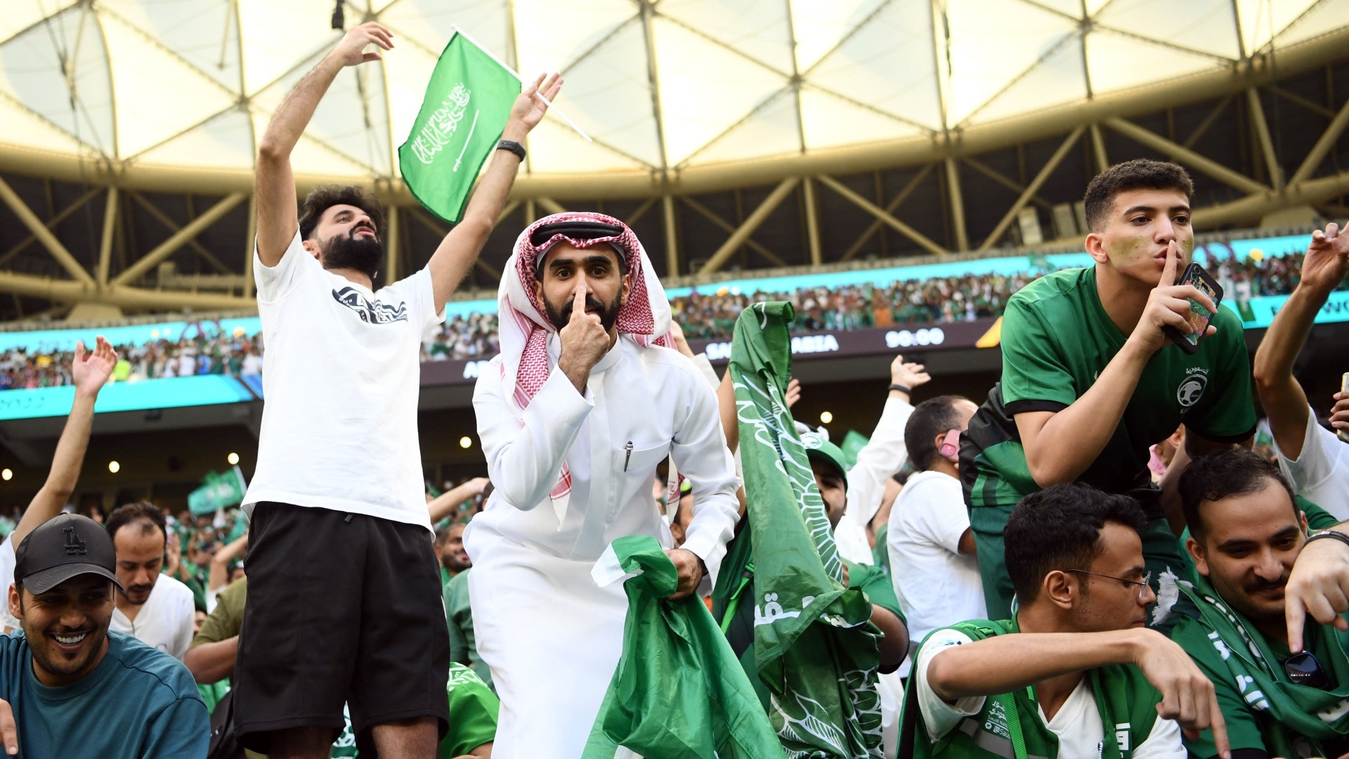 Les Saoudiens enregistrent une deuxième victoire en Coupe du monde après avoir battu l’Égypte lors de leur dernier match en 2018 en Russie (Reuters)