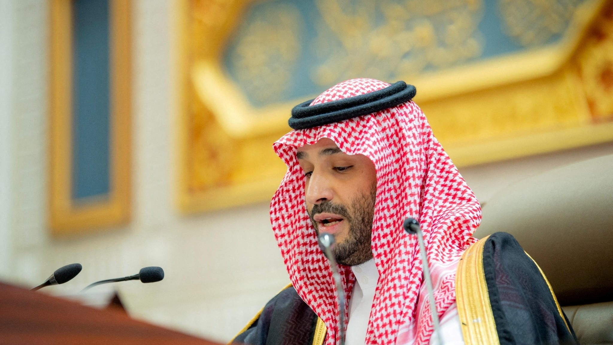 Saudi Crown Prince Mohammed Bin Salman delivers Annual Address at Shura Council in Riyadh, Saudi Arabia, 18 September 2024 (Saudi Press Agency/Handout via Reuters) 