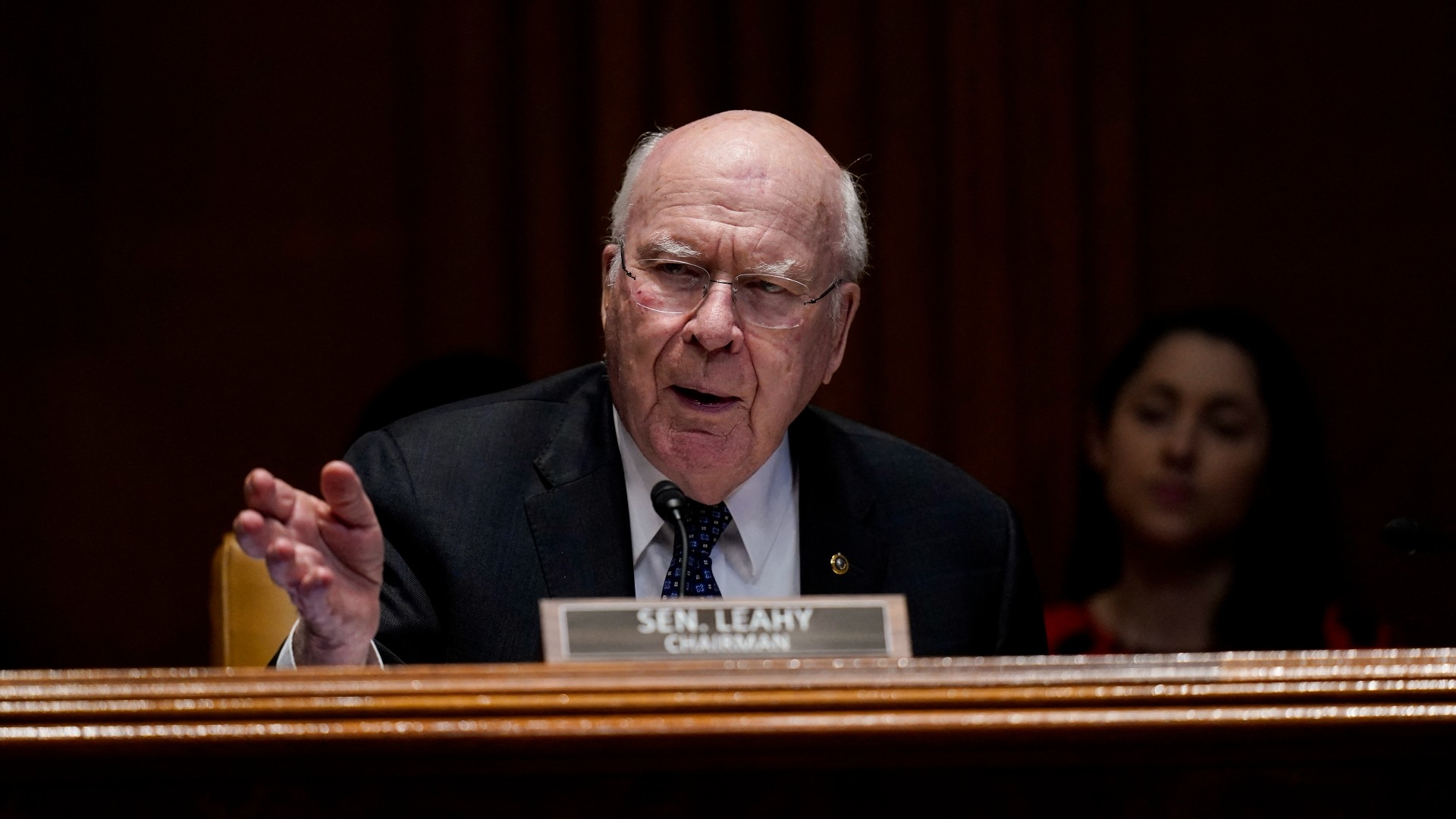 Senator Patrick Leahy speaks during a Senate Appropriations Subcommittee hearing on Capitol Hill in Washington, DC on 27 April 2022 (AFP)