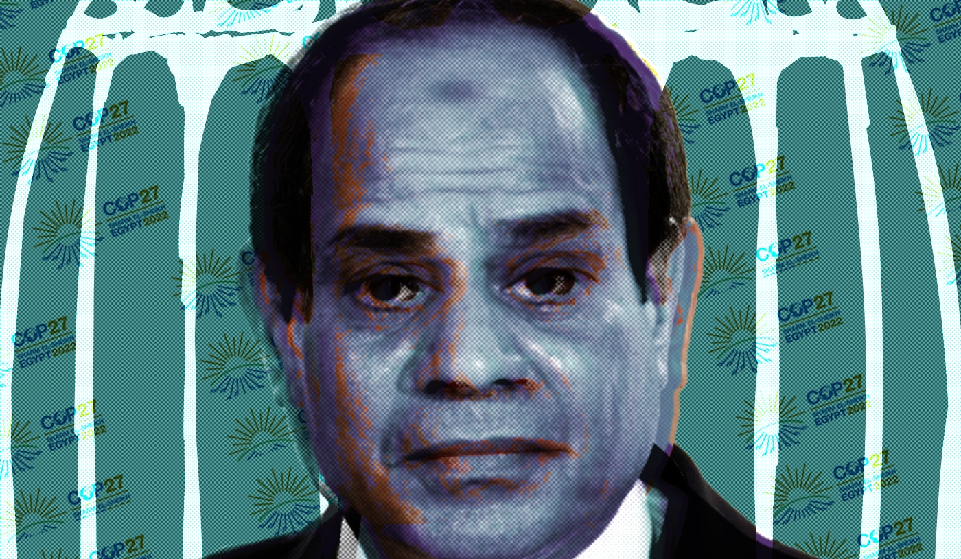 A portrait of Egyptian President Abdel Fattah El Sisi (illustration by MEE Creative)