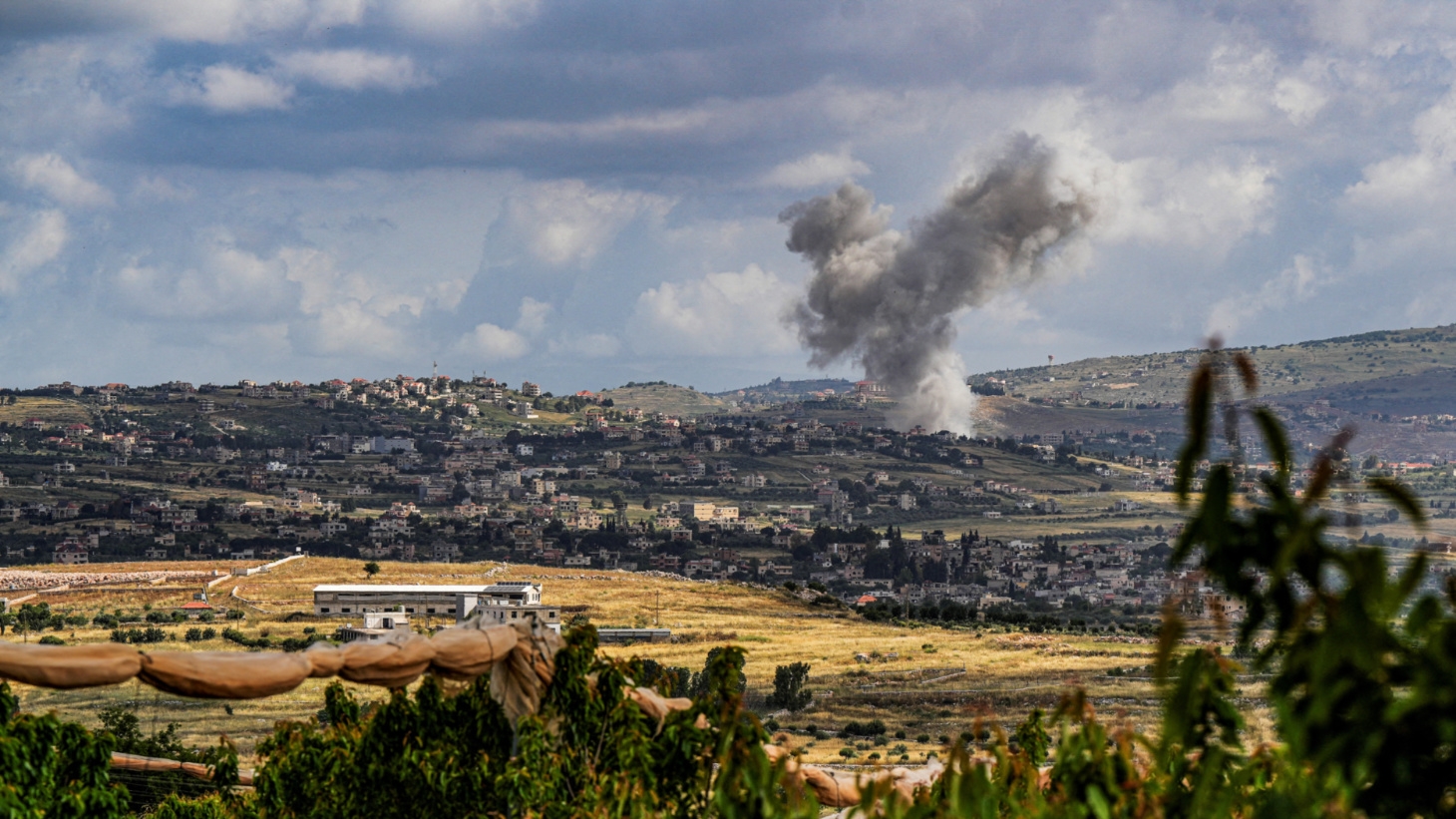 Smoke rises following an Israeli strike on southern Lebanon, as seen from Israel on 5 May 2024 (Ayal Margolin/Reuters)