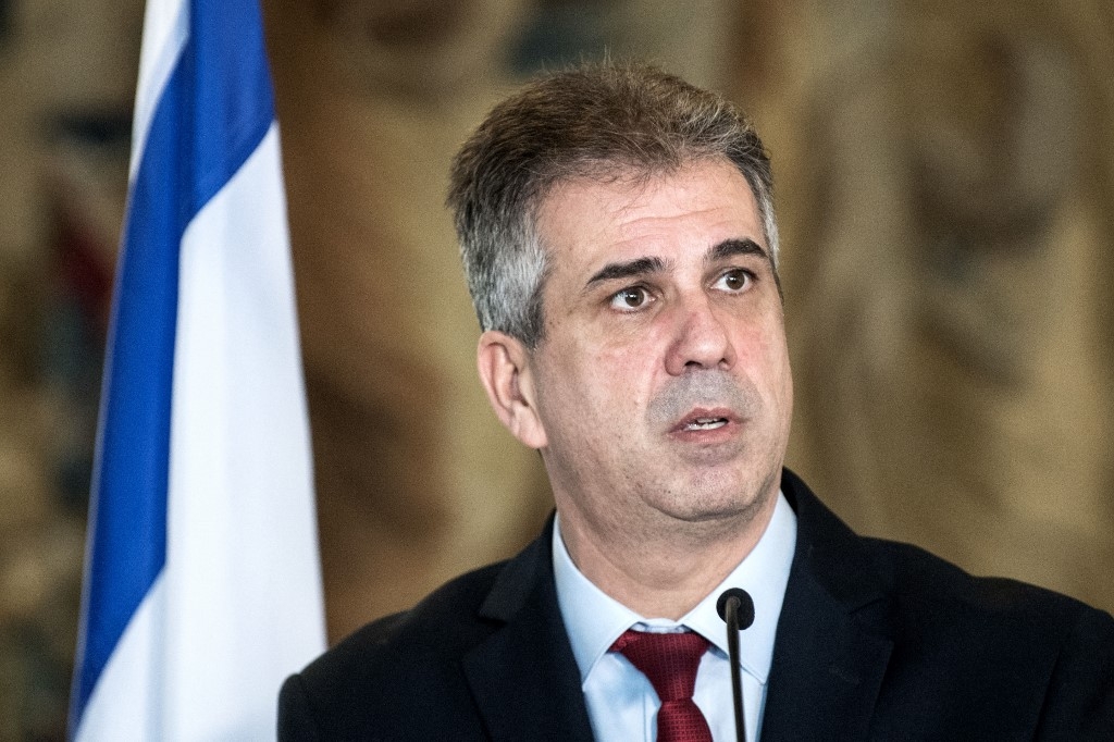 Israel's Foreign Minister Eli Cohen (pictured here in Prague, Czech Republic, on 4 April 2023) met his Libyan counterpart in Italy last week (AFP)