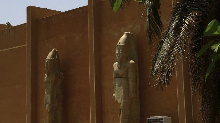 This picture shows a partial view of the courtyard of the Sudan National Museum in the capital Khartoum on August 12, 2020. The Museum houses thousands of priceless antiquities dating back millennia (AFP)