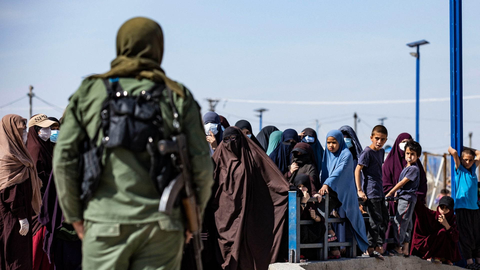 Tens of thousands of women and children remain detained at Roj camp in northeastern Syria, pictured here in October 2023 (Delil Souleiman/AFP)