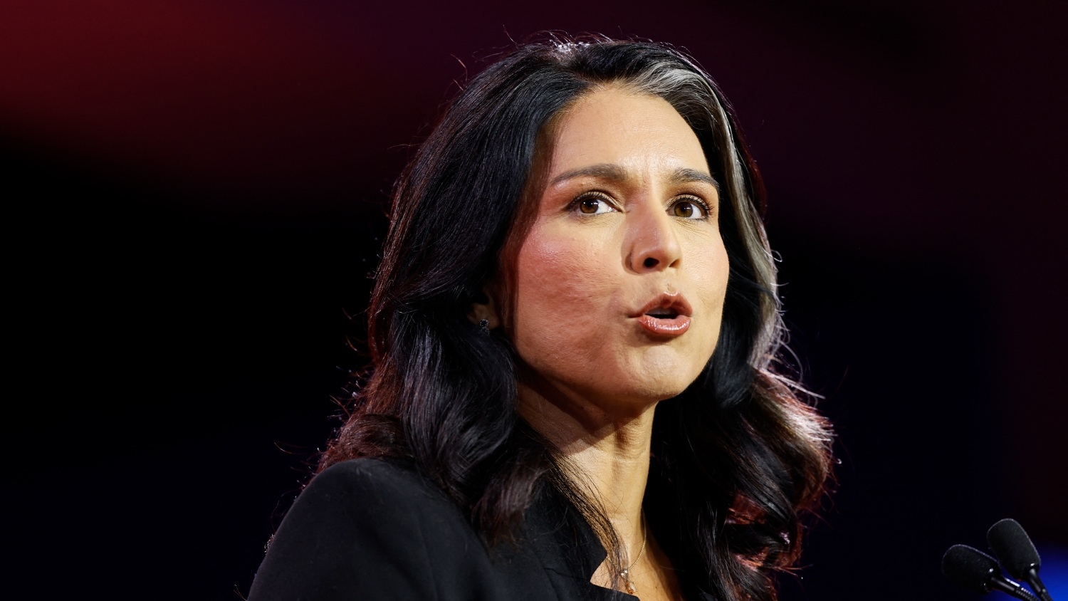 Tulsi Gabbard speaks at the Faith and Freedom Road to Majority conference on 21 June 2024 in Washington (Anna Moneymaker /Getty Images via AFP)