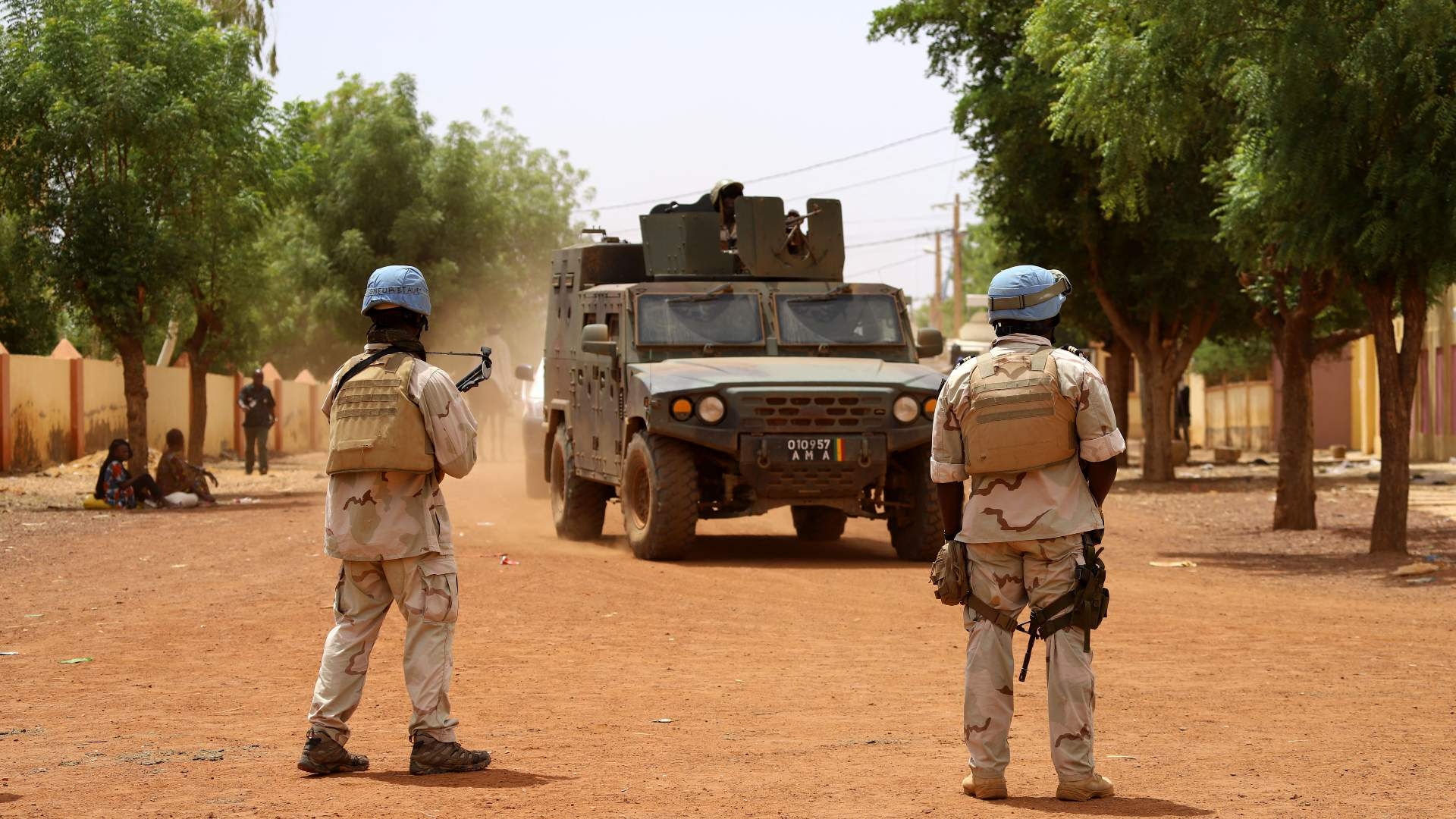 Senegalese soldiers of the UN peacekeeping mission in Mali patrol in the streets of Gao, on 24 July 2019.