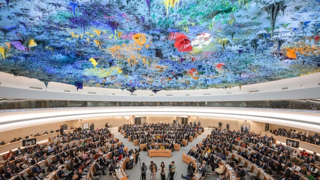 General view at the opening of the 57th session of the United Nations Human Rights Council in Geneva on 9 September 2024 (AFP)