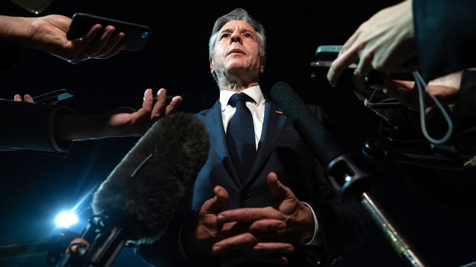 US Secretary of State Antony Blinken speaks to the media in Dubai, on 1 December, 2023 (Saul Loeb/AFP)