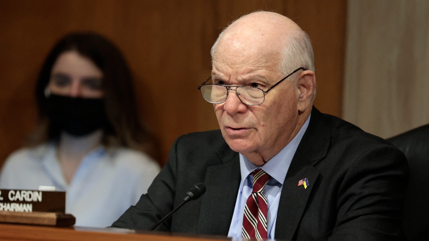 Senator Ben Cardin speaks during a hearing with the Helsinki Commission in the Dirksen Senate Office Building on 23 March 2022 in Washington.