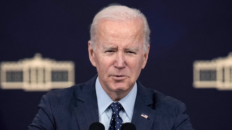 US President Joe Biden speaks about the administration's response to recent aerial objects at the White House in Washington, DC, on 16 February 2023.