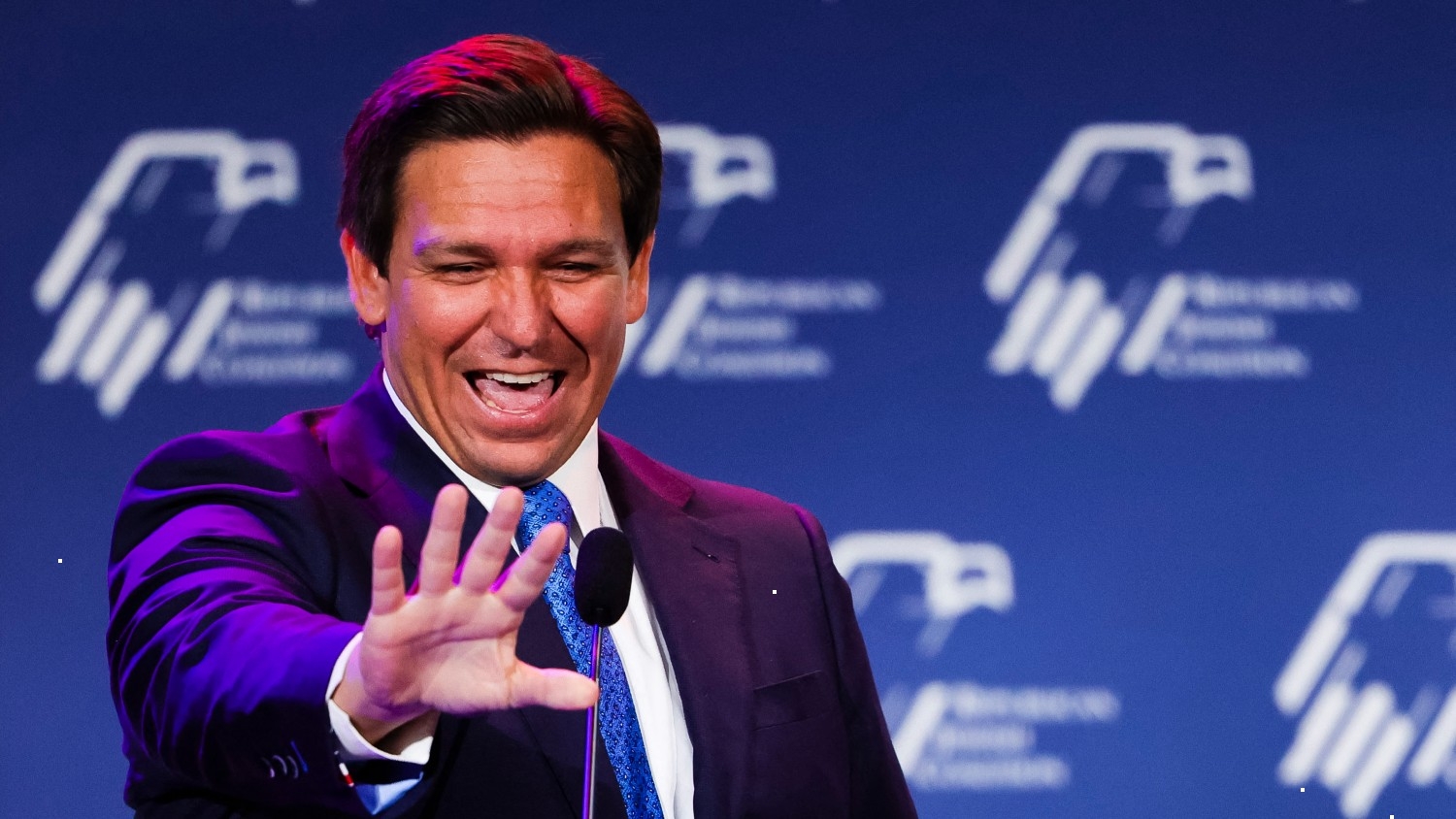 Republican Florida Governor Ron DeSantis waves to supporters at the Republican Jewish Coalition Annual Leadership Meeting in Las Vegas, Nevada, on 19 November 2022.