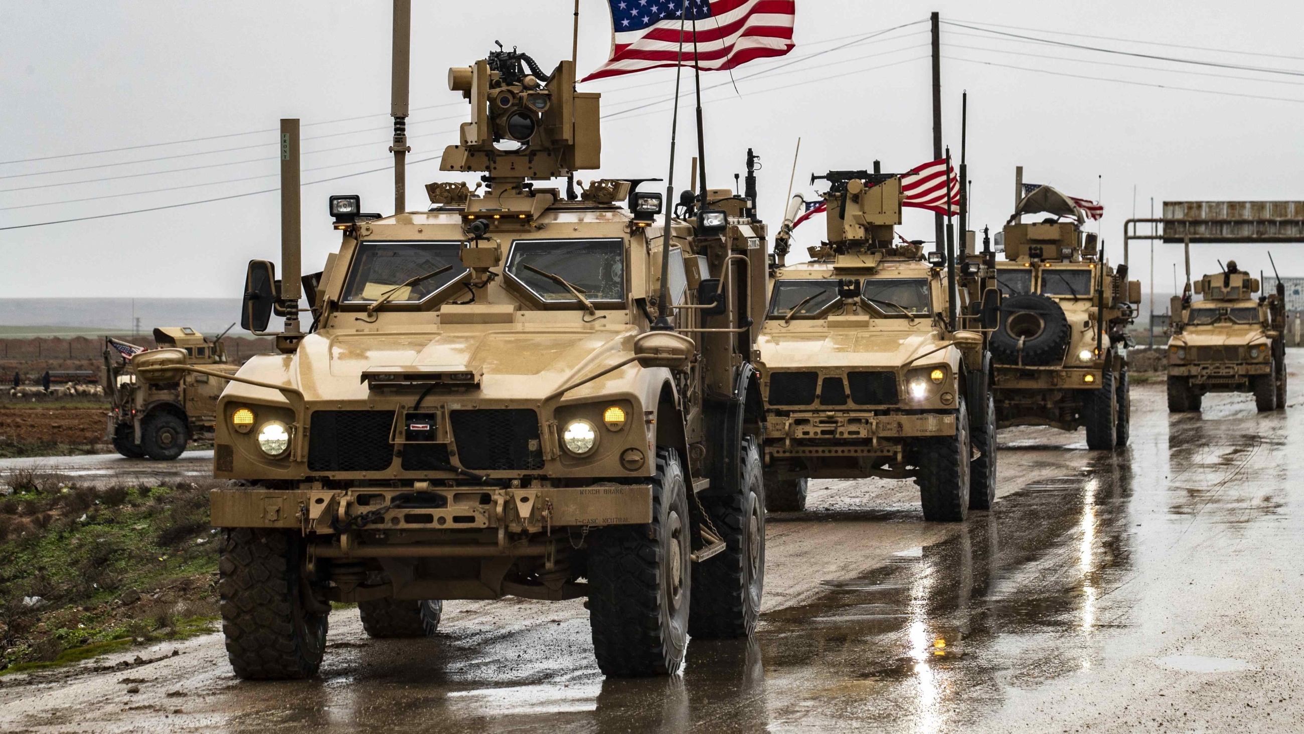 American soldiers patrol the Hasakeh district of northern Syria in this picture taken in 2020 (AFP/Delil Souleiman)