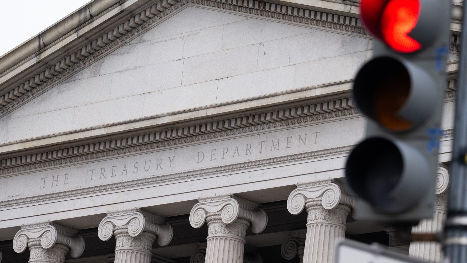 The US Department of Treasury building in Washington DC on 19 January 2023.