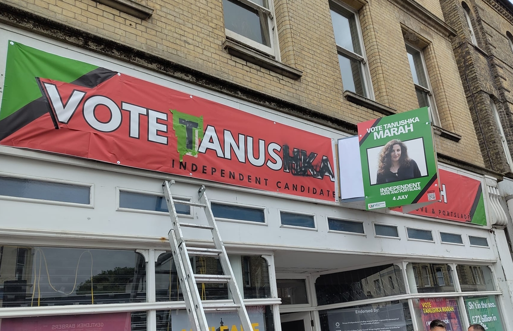 Tanushka Marah's campaign office was vandalised overnight on 3 July (Tanushka Marah)