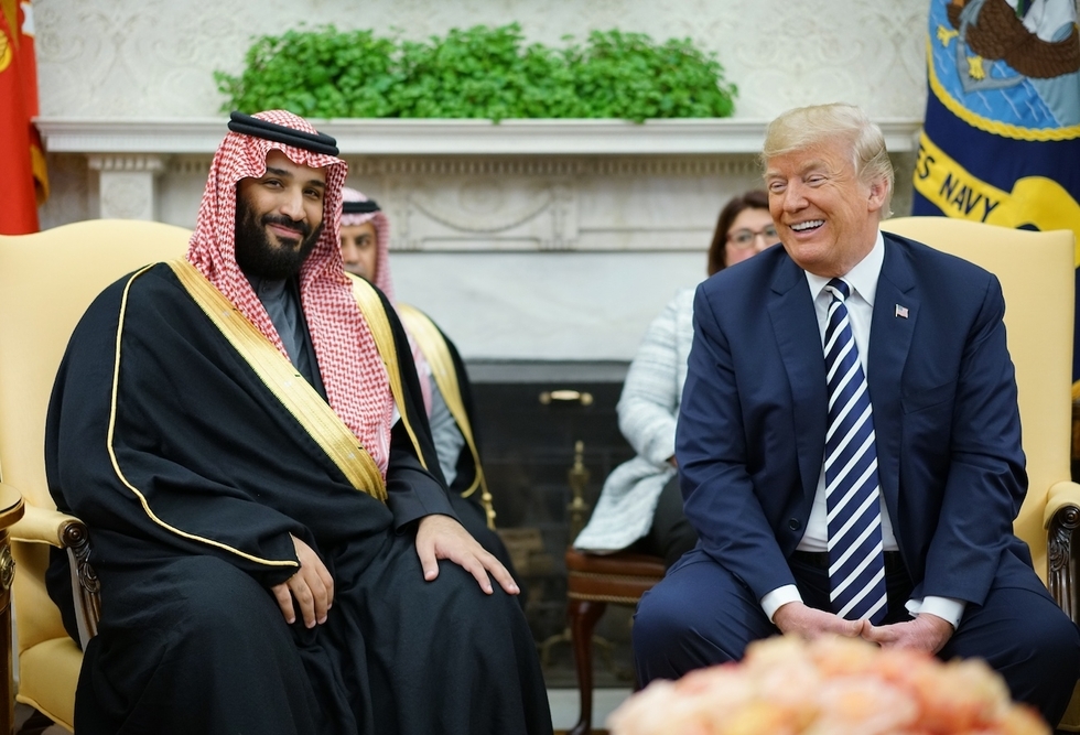 Trump and Saudi Crown Prince Mohammed bin Salman at the White house in 2018.