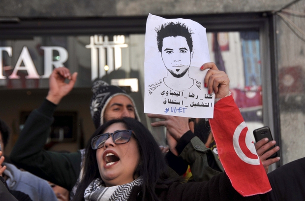A Kasserine, la jeunesse tunisienne a manifesté en janvier dernier contre le chômage, la corruption et l'inaction politique (AFP)