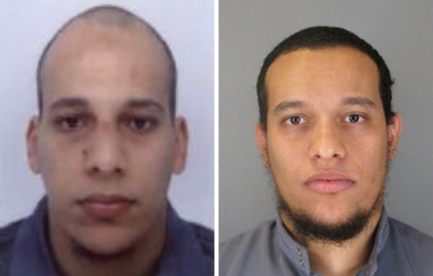 Police have idenfiied two suspects as Cherif Kouachi (L) and his brother, Said (AFP PHOTO/FRENCH POLICE) 