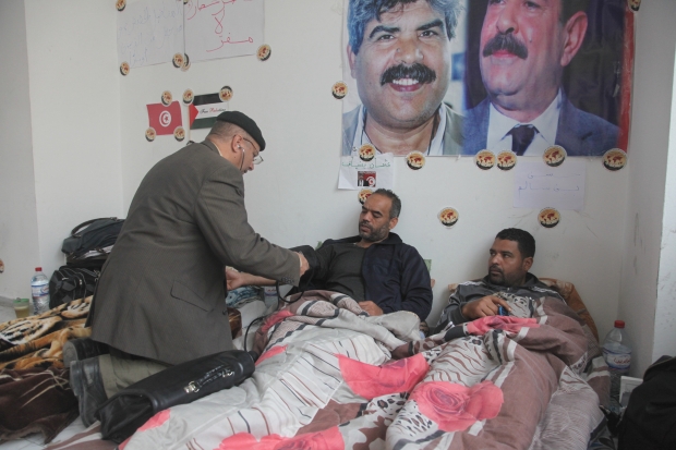 The hunger strikers recently rejected a government offer of help, calling it 'unrealistic' (MEE/Thessa Lageman)