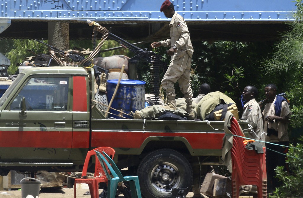 Members of Sudan’s Rapid Support Forces patrol Khartoum on 10 June (AFP)