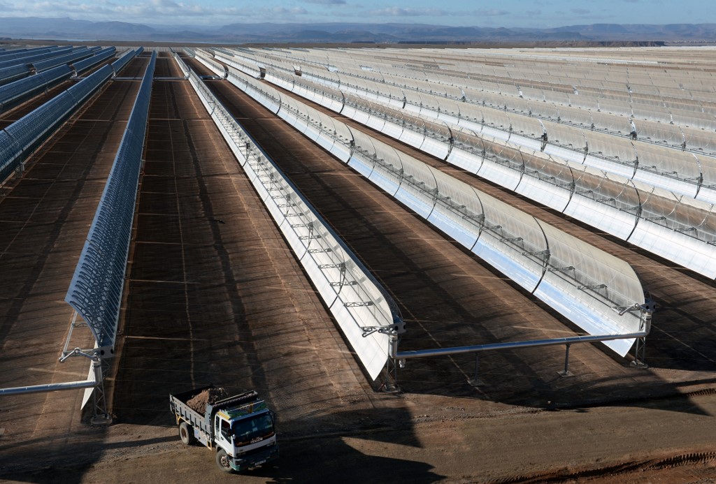Solar power plant, near Ouarzazate in Morocco. AFP