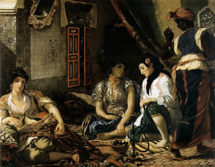 Femmes d’Alger dans leur appartement, un tableau d’Eugène Delacroix (Wikiart)