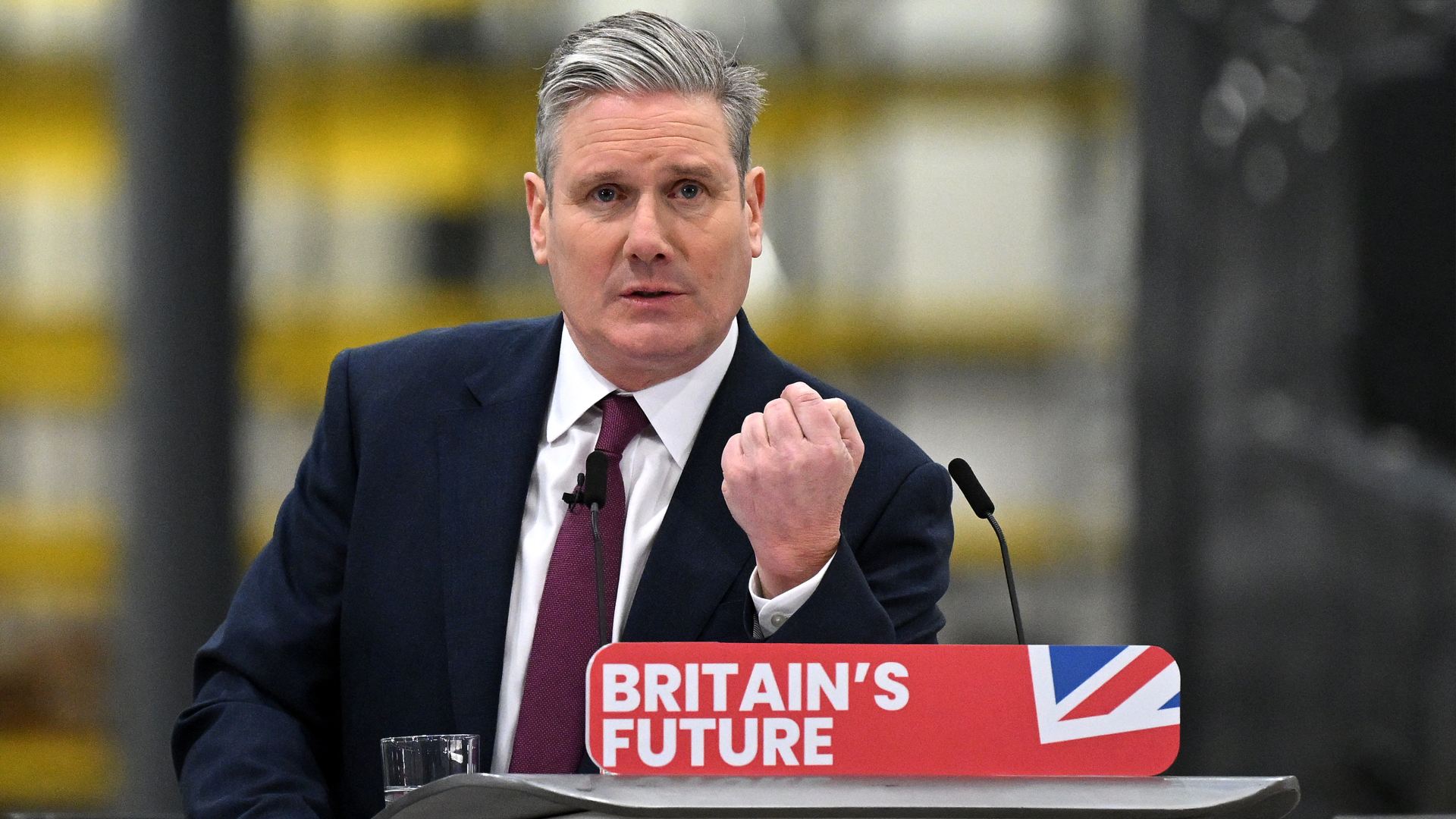 Labour leader Keir Starmer, pictured giving a speech in Milton Keynes in December 2023