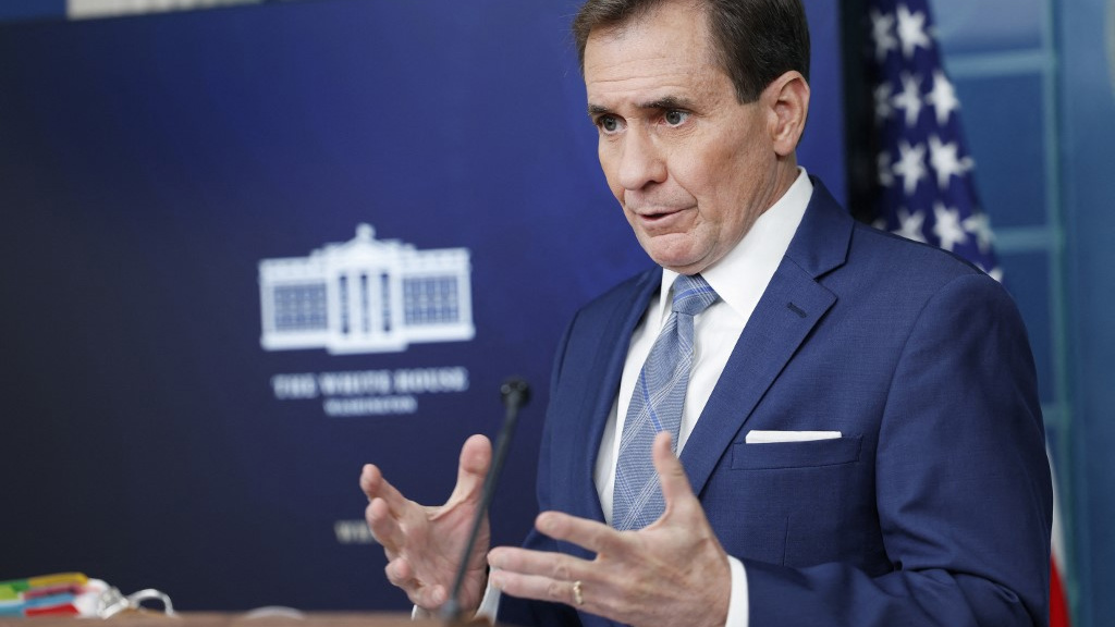 National Security Council spokesperson John Kirby speaks during a news briefing at the White House in Washington on 4 January 2024 (Anna Moneymaker/Getty Images/AFP)