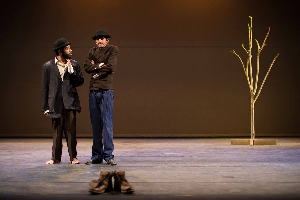 A scene from Mostafa Khalil's adaptation of Samuel Beckett's 'Waiting for Godot', performed at Falaki theatre (credit TBC)